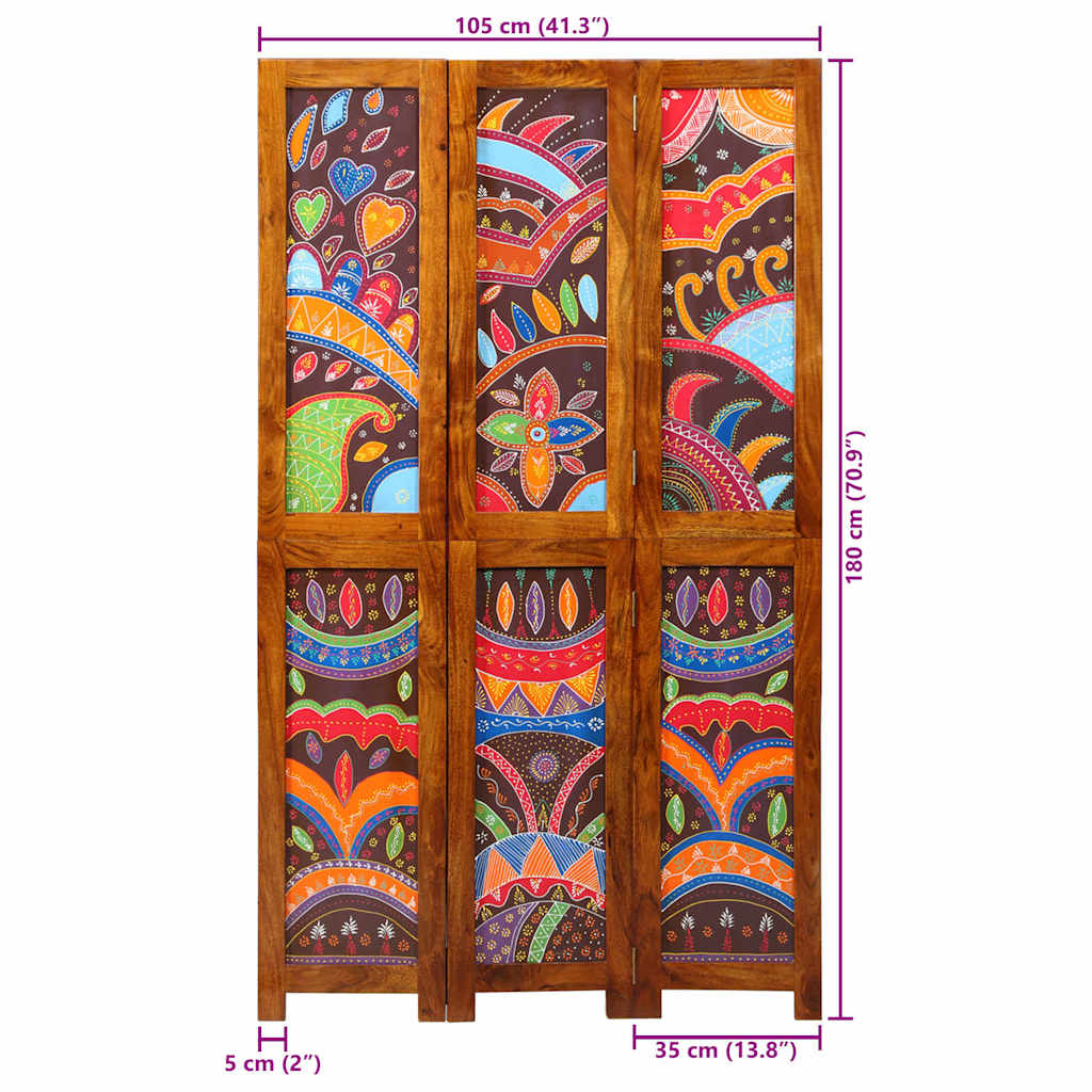 Room Divider Brown 105 x 180 cm Solid acacia wood